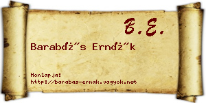 Barabás Ernák névjegykártya
